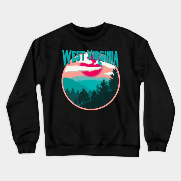 West Virginia Mountain Cuteness Crewneck Sweatshirt by Peshka_Calloway